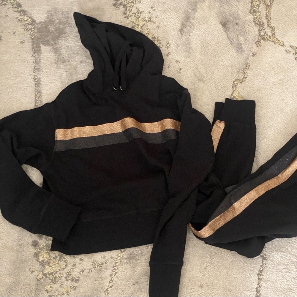 Generation Love Womens Striped Pullover Hoodie Pants Set Size S
